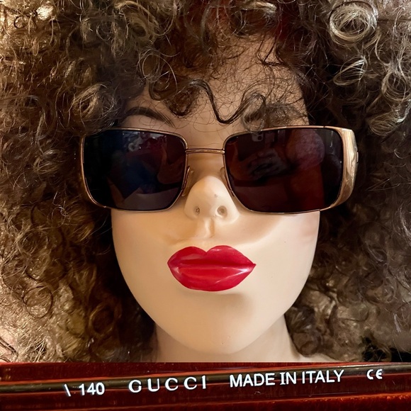 Vintage 90s GUCCI Ophthalmic EYEGLASS FRAME With Engraved LOGO Made in ITALY - Picture 1 of 10